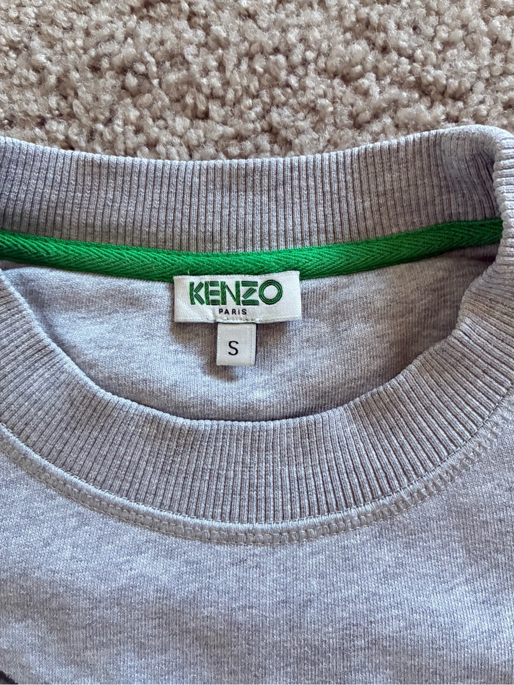 KENZO Women’s Light Gray  Embroidered Tiger Logo Sweatshirt - Picture 2 of 16